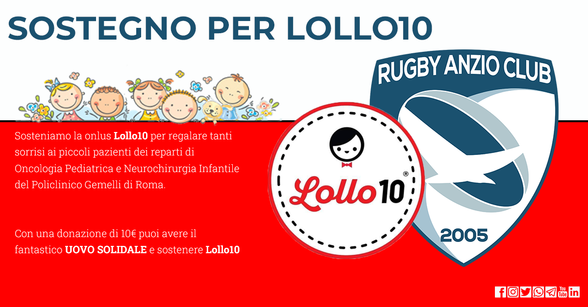 Il rugby Anzio Club sostiene Lollo10